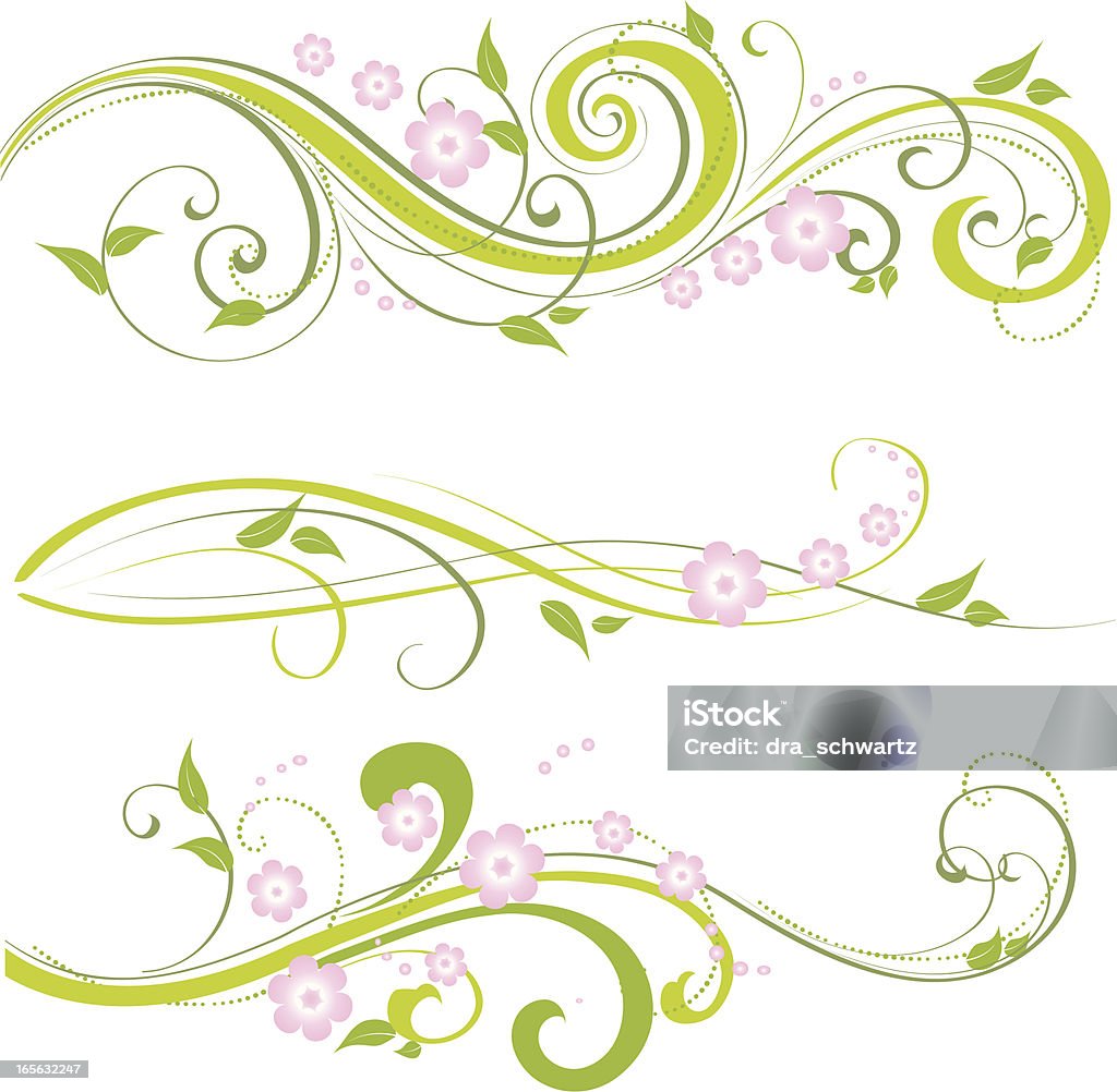 Primavera flores adorno decorativos - arte vectorial de Ciruela libre de derechos