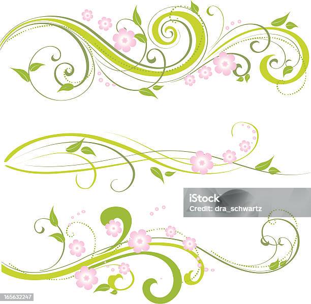 Emblema De Primavera Floral Decorativo - Arte vetorial de stock e mais imagens de Ameixa - Fruta - Ameixa - Fruta, Cor de rosa, Elemento de desenho