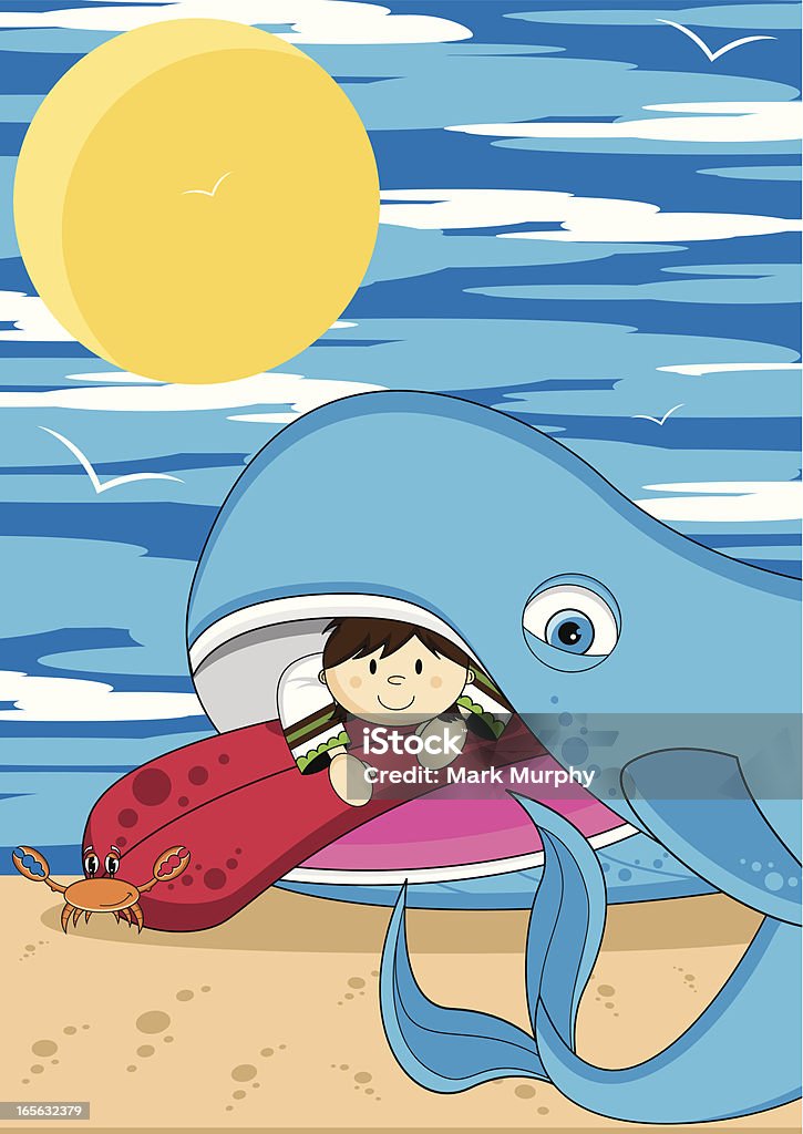 Jonah and the Whale Biblia escena - arte vectorial de Adulto libre de derechos