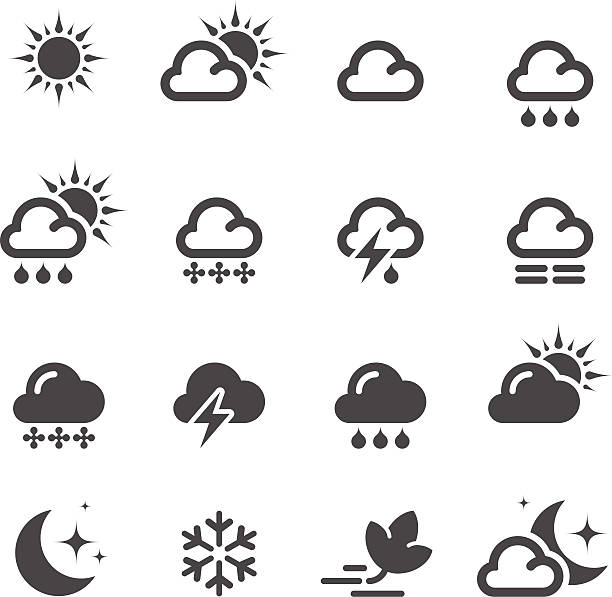 погода икона набор 01 / - cumulonimbus stock illustrations