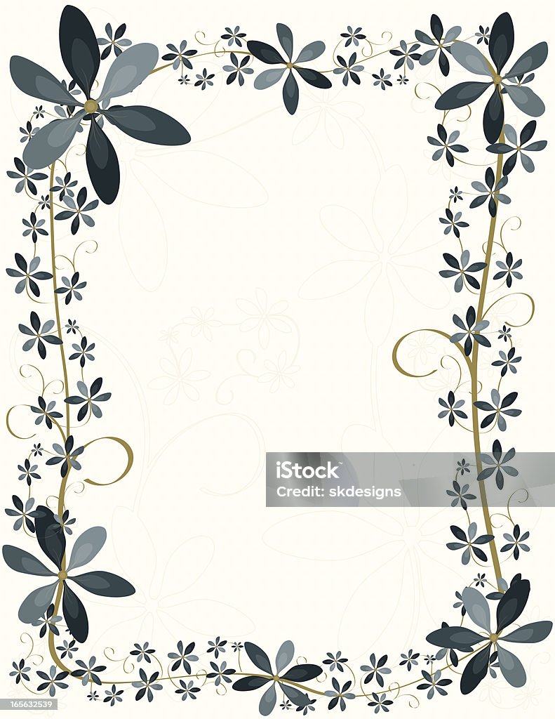Blue Flower Border Design Background Stock Illustration - Download ...