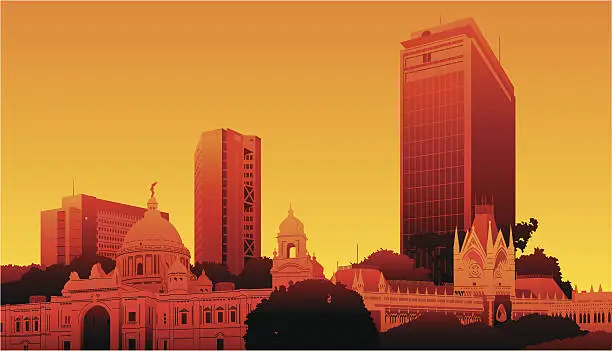 Vector illustration of Calcutta, India