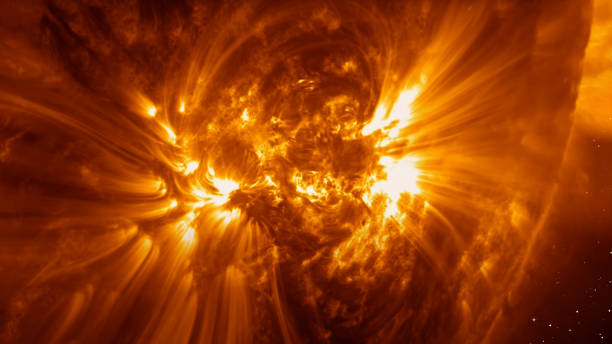 istock Our star with magnetic storms. Plasma flash on the surface of a our star 1656326438