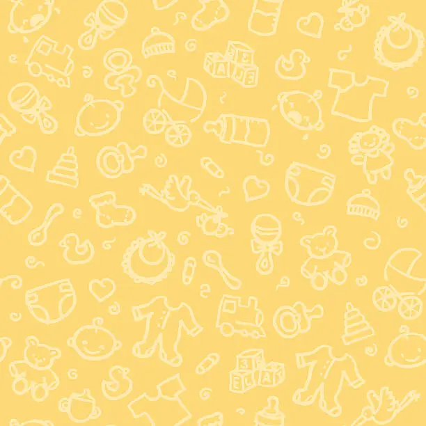Vector illustration of Seamless pattern of baby supplies