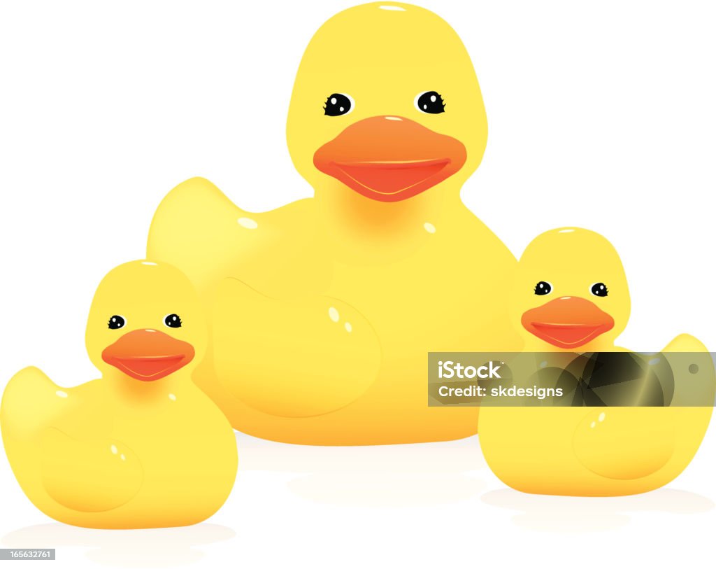 Caucho Duckies de juguetes-adulto y Ducklings - arte vectorial de Pato de Juguete libre de derechos