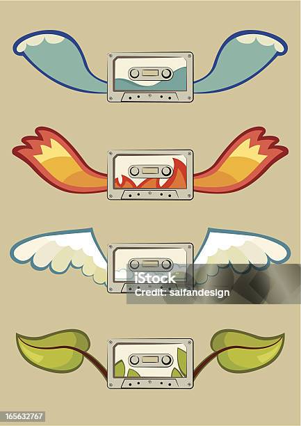 음악 및 네 가지 요소 오디오 카세트에 대한 스톡 벡터 아트 및 기타 이미지 - 오디오 카세트, 파도, 0명