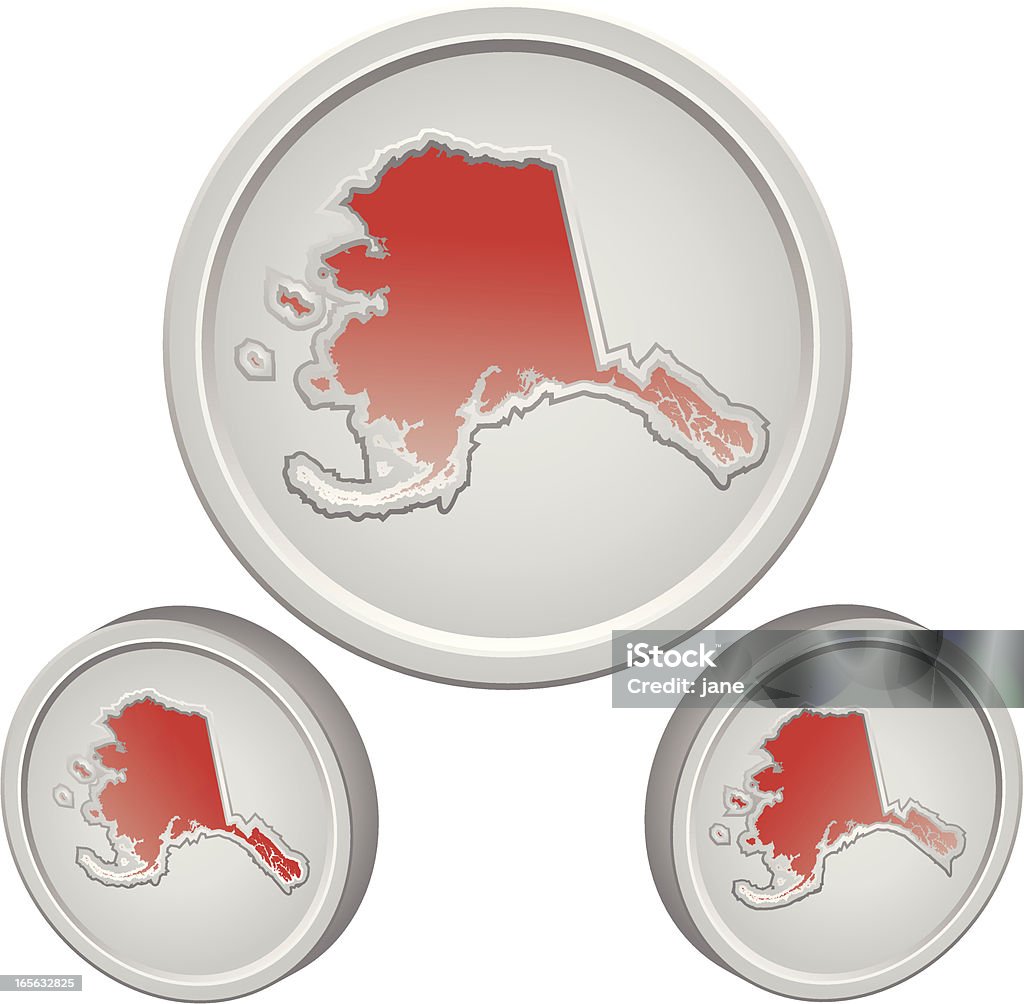 Alaska Button 3D Alaska Buttons Illustration stock vector