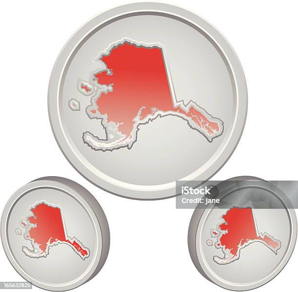 Alaska Button Stock Illustration - Download Image Now - Illustration, Map, No People