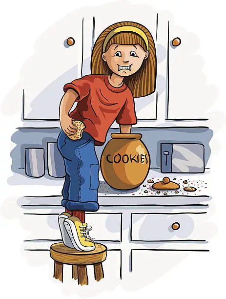 Vector illustration of Hand in the Cookie Jar