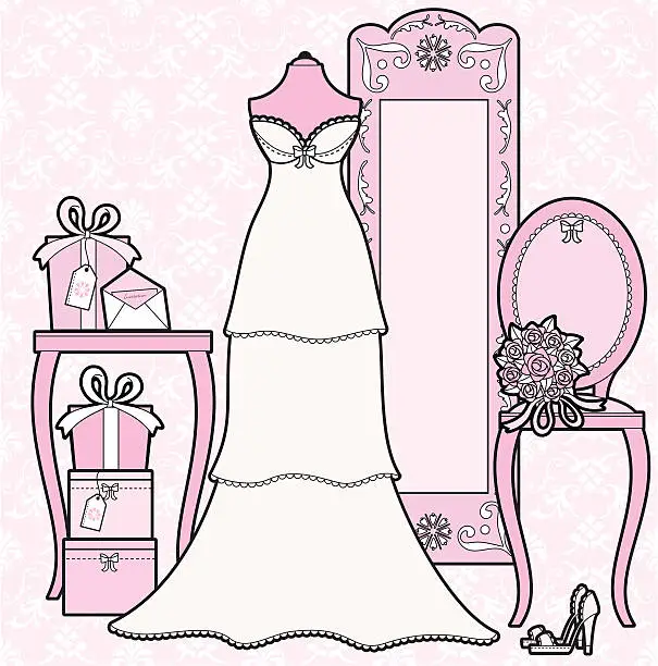Vector illustration of Girly Wedding