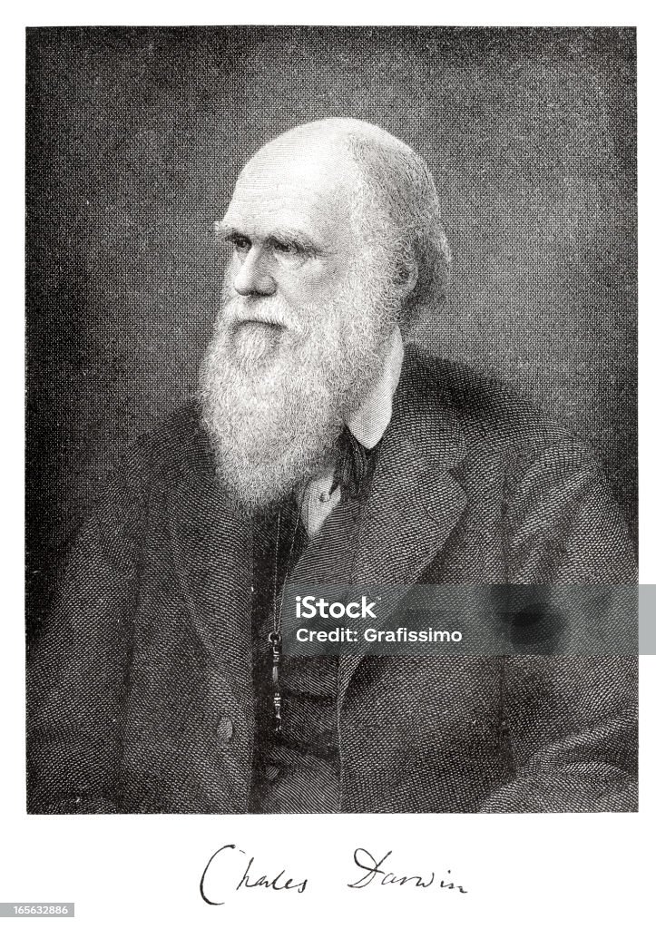음각 의 과학자 찰스 다윈 메트로폴리스 1882 서명 - 로열티 프리 찰스 다윈 - 과학자 스톡 일러스트