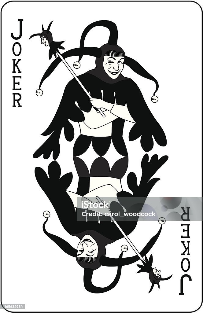 Jocker Jeu de cartes noir - clipart vectoriel de Jocker libre de droits