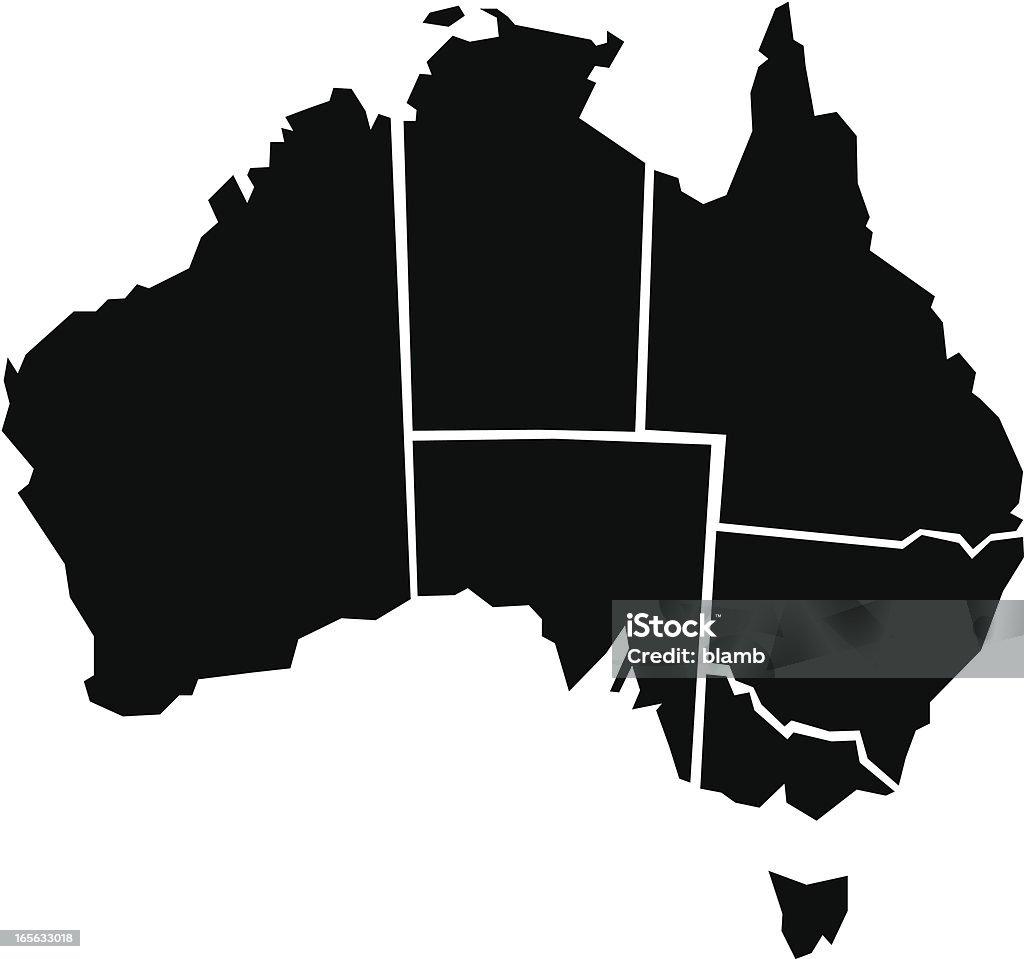 Chunky Australia mappa - arte vettoriale royalty-free di Australia