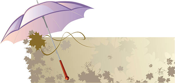 Violet parapluie ouvert - Illustration vectorielle