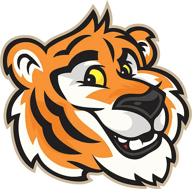 Vector illustration of Tiger Mascot Head