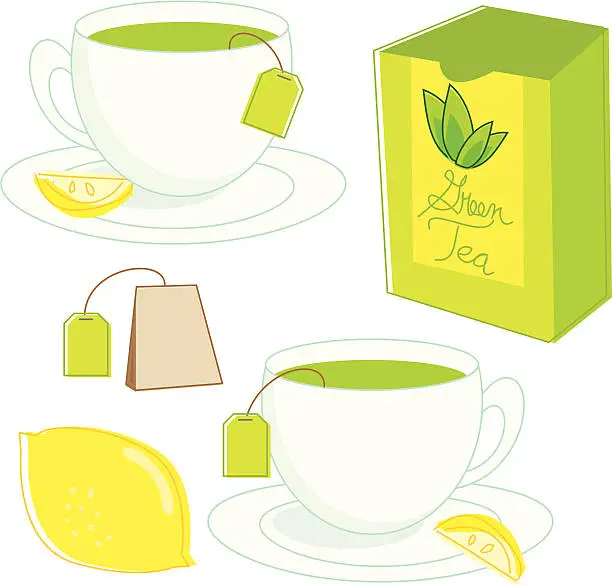 Vector illustration of Sketchy Green Tea