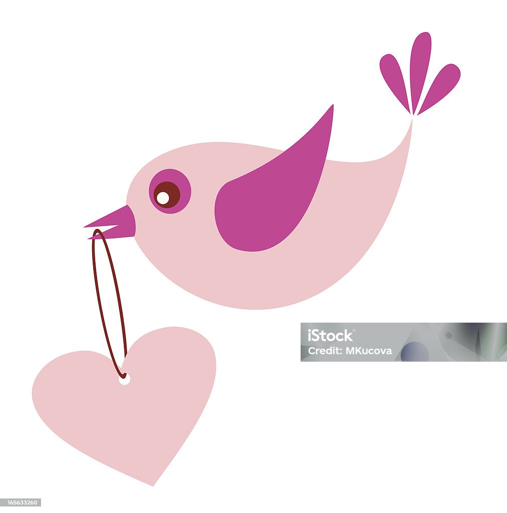 Птица и сердца - Векторная графика Векторная графика роялти-фри