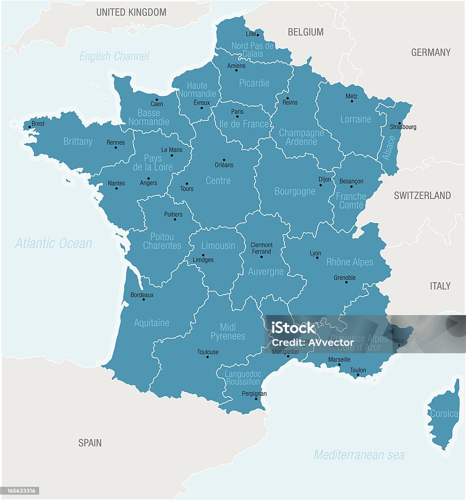 Frankreich - Lizenzfrei Blau Vektorgrafik