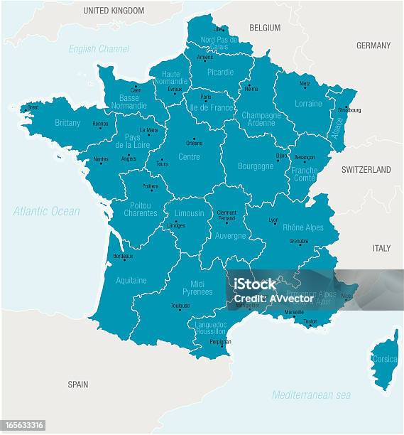 Vetores de A França e mais imagens de Azul - Azul, Cartografia, Comunidade Europeia