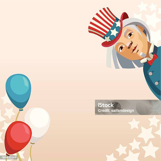 Hintergrund Mit Uncle Sam Und Ballons Stock Vektor Art und mehr Bilder von Uncle Sam - Uncle Sam, 4. Juli, Aufregung