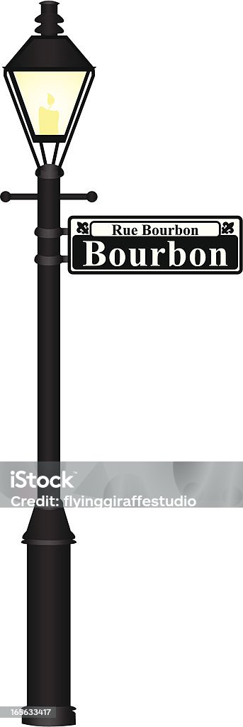 Bourbon Street Sign - arte vettoriale royalty-free di Luce stradale