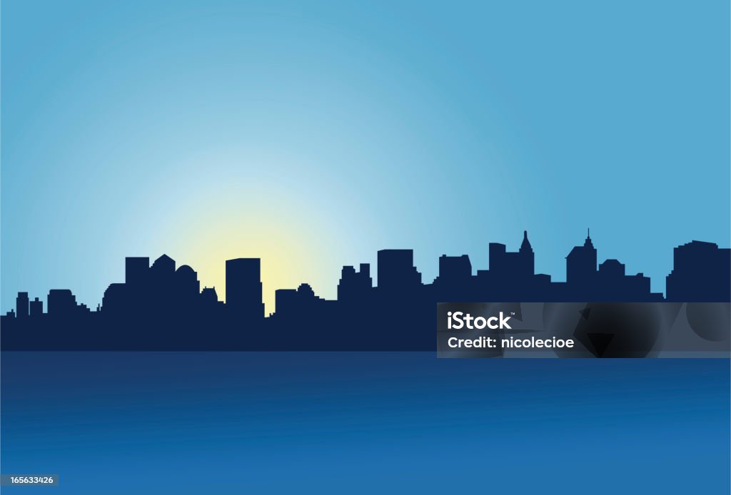 Bajo Manhattan Skyline - arte vectorial de Agua libre de derechos