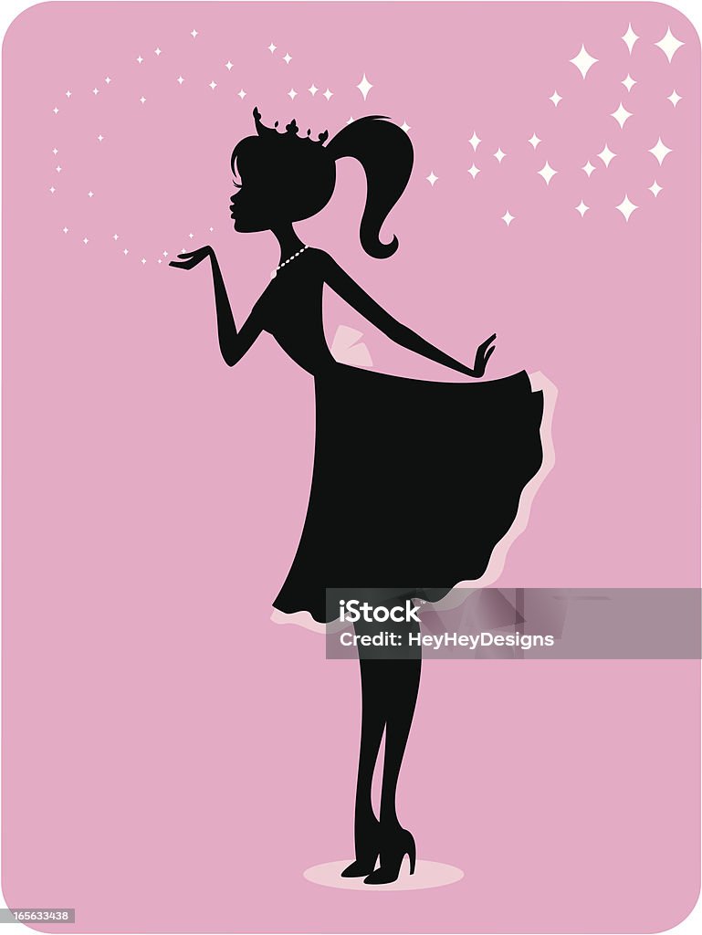 Princess Kisses A princess blowing kisses that are stars. Appealing to all ages of girls. Star brush included. Princess stock vector