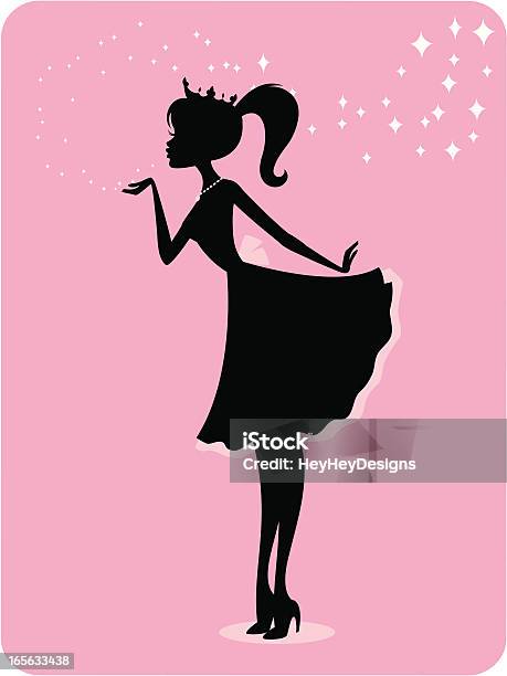 Princess Kisses Stock Illustration - Download Image Now - Princess, In Silhouette, Blowing a Kiss