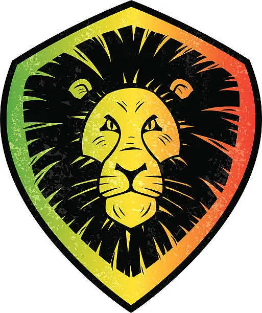 Vector illustration of rasta lion