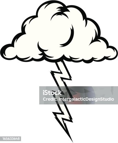istock Comic-Style Lightning Strike 165633648