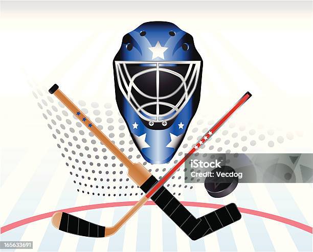 Хоккей Мощности — стоковая векторная графика и другие изображения на тему Хоккейный шлем - Хоккейный шлем, Хоккей, Хоккей с шайбой