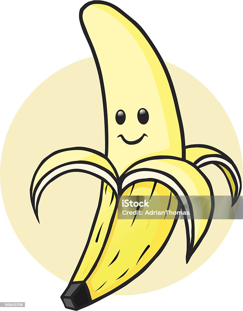 Geschält Banana Charakter - Lizenzfrei Banane Vektorgrafik