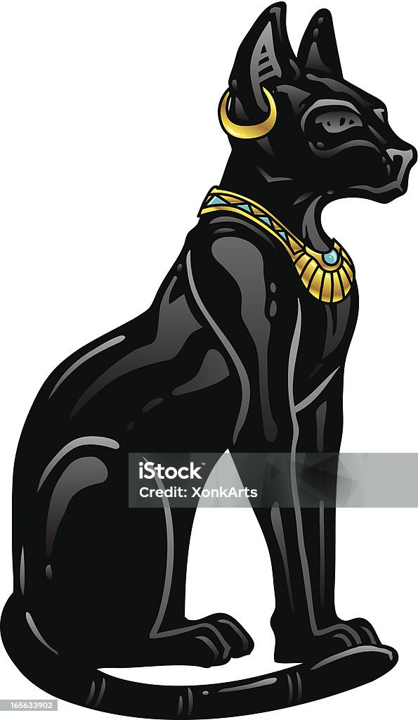 Kot egipski Statua - Grafika wektorowa royalty-free (Czarna pantera)