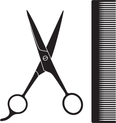 A simple graphic representing a hairdresser.