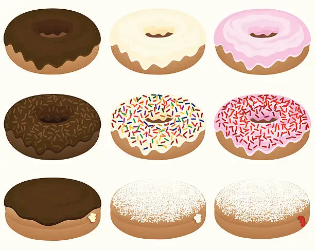 Vector illustration of Donut Assortment