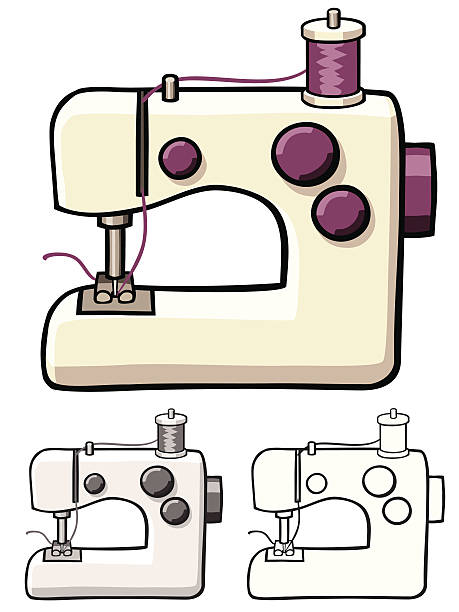 Sewing Machine Stock Illustration - Download Image Now - Sewing Machine,  Cartoon, Art And Craft - iStock