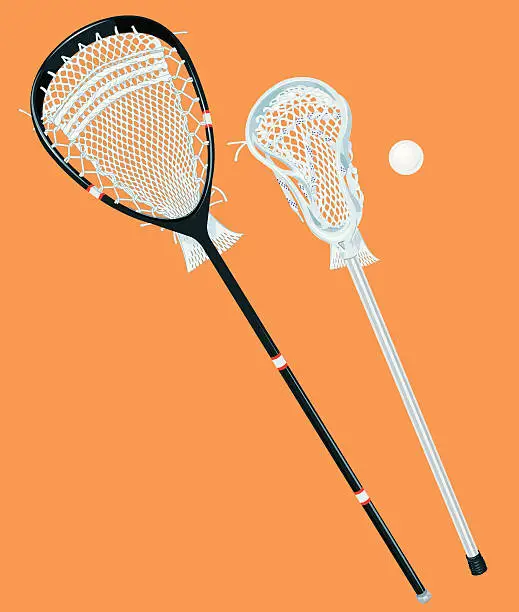 Vector illustration of Lacrosse Sticks with Ball - Male Sports