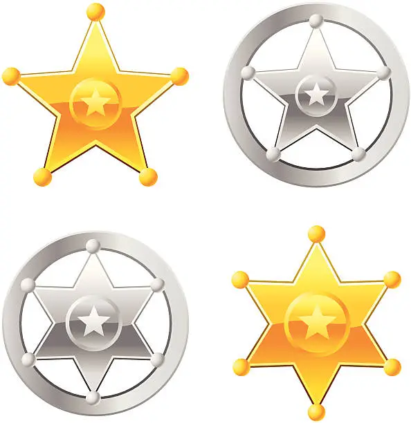 Vector illustration of Sheriff Badges
