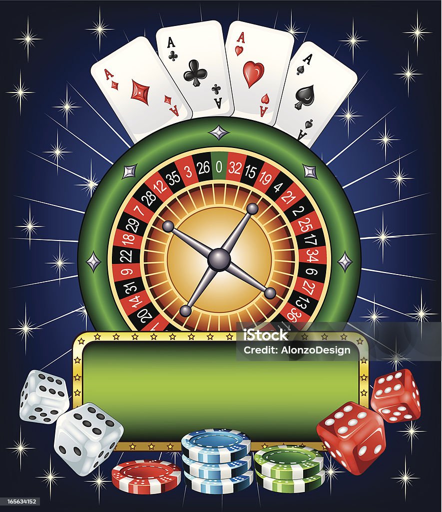 Roulette und Glücksspiel ellements - Lizenzfrei Bildhintergrund Vektorgrafik