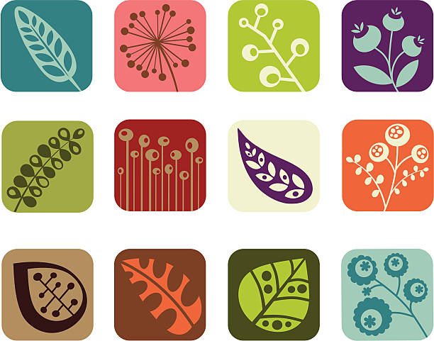 Iconos de elementos orgánicos-segundo en serie - ilustración de arte vectorial