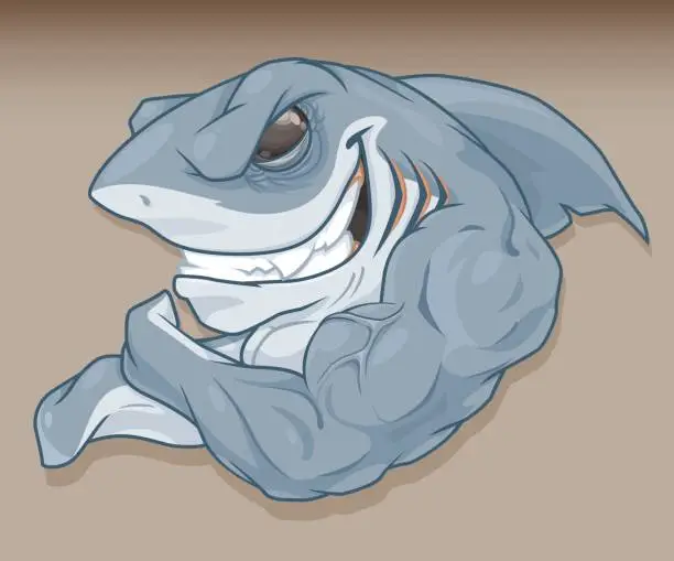 Vector illustration of Muscular Shark