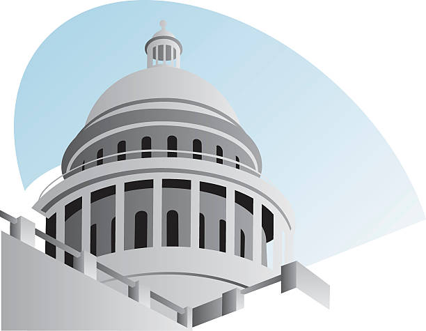 Illustration of the Capitol Dome on white background An abstracted dome illustration that could represent the US Capitol building or the California State Capitol in Sacramento.  sacramento ca stock illustrations