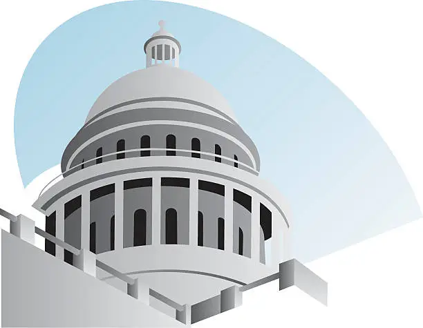 Vector illustration of Illustration of the Capitol Dome on white background