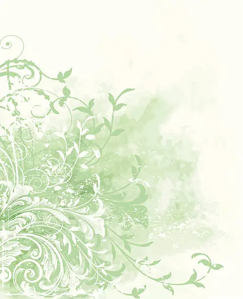 Vector illustration of Watercolor Scrollwork Background