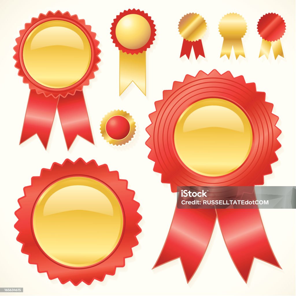 Rosettes Glassy rouge et or - clipart vectoriel de Affaires libre de droits