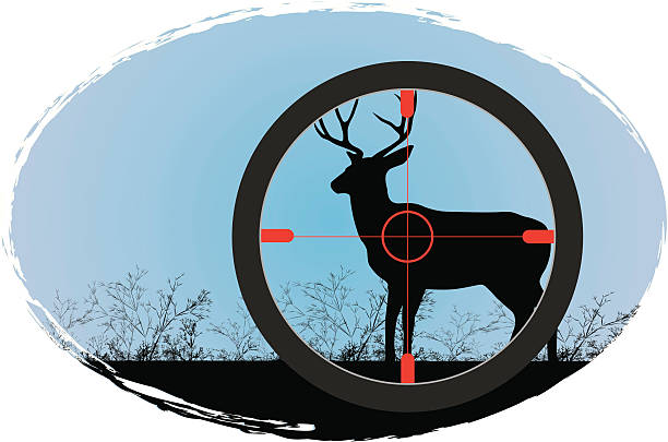 Deer caça - ilustração de arte em vetor