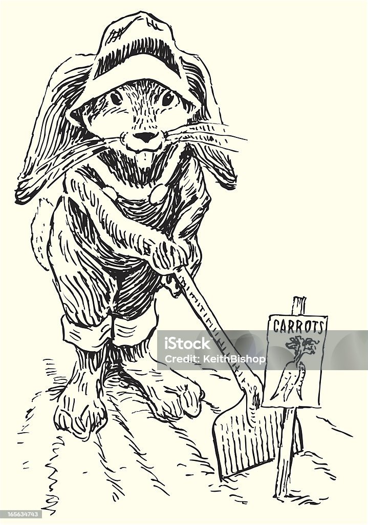 Bunny Rabbit сельскохозяйственной моркови - Векторная графика Американские кролики роялти-фри