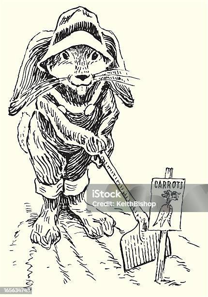 Bunny Rabbit Сельскохозяйственной Моркови — стоковая векторная графика и другие изображения на тему Американские кролики - Американские кролики, Векторная графика, Весна