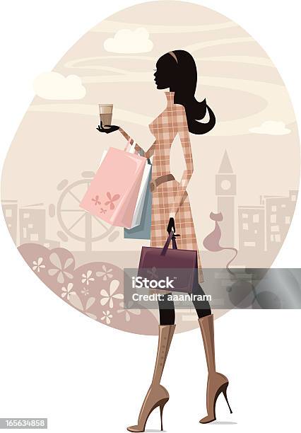 Shopping In London Stock Illustration - Download Image Now - Women, Shopping, London - England