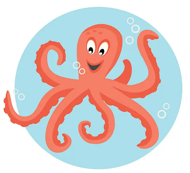 Vector illustration of Playful octopus